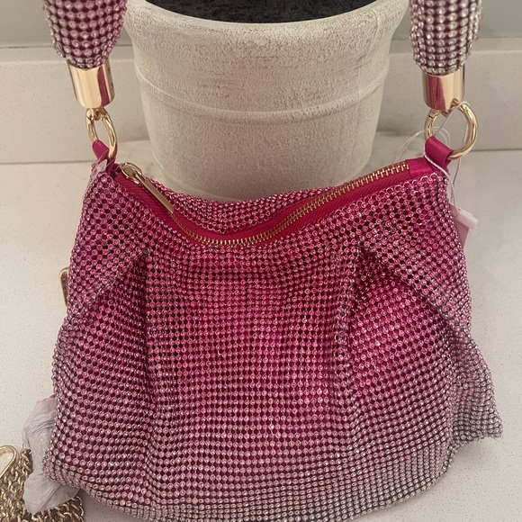 OMBRÉ BARBIE PINK SHIMMER BAG! Zip closure! New tags! Beautiful - Picture 8 of 8